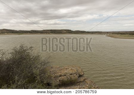 The River Ebro On Its Way Through Caspe, Aragon