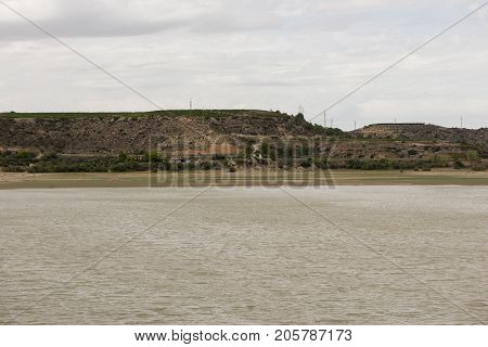 The River Ebro On Its Way Through Caspe, Aragon