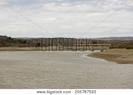 The River Ebro On Its Way Through Caspe, Aragon