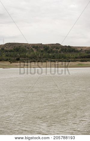 The River Ebro On Its Way Through Caspe, Aragon