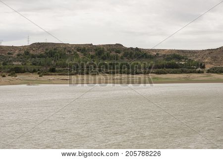 The River Ebro On Its Way Through Caspe, Aragon