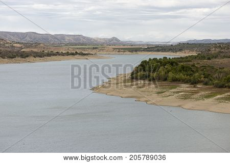 The River Ebro On Its Way Through Caspe, Aragon