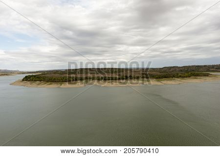 The River Ebro On Its Way Through Caspe, Aragon