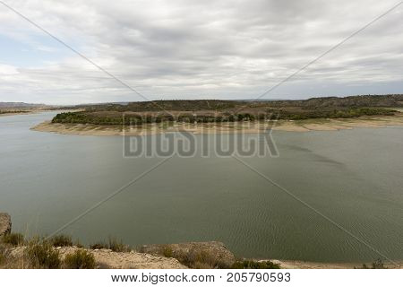 The River Ebro On Its Way Through Caspe, Aragon