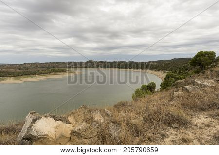 The River Ebro On Its Way Through Caspe, Aragon