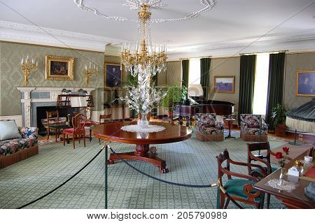 ROCHESTER, NY, USA - MAY 20, 2010: Living room in George Eastman House in Rochester, New York State, USA.