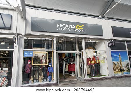 Bridgend, UK: September 25, 2017: Regatta is a family-owned outdoor and leisure clothing company which has been established in the United Kingdom since 1981. It competes with Karrimor, Peter Storm.