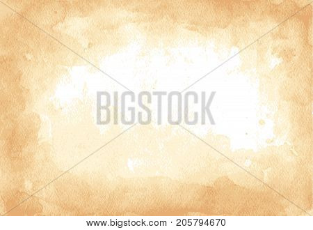 Watercolor imitation of ancient paper sheet. Vector illustration, image trace. Template for card, invitation, web design.
