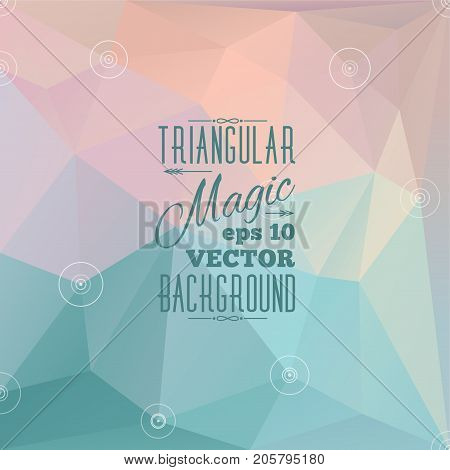 Abstract triangle geometrical vector background in pastel colors.