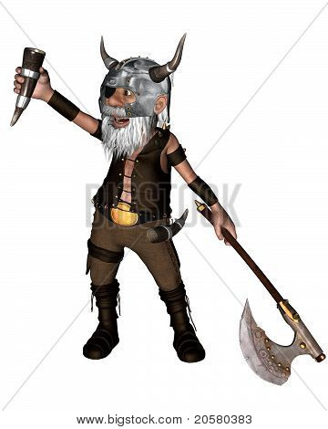 Toon Viking Zwerg mit Axt - 1