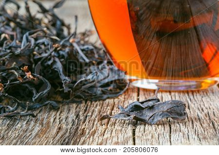Dry And Boiled Cheenese Tea, Closeup View