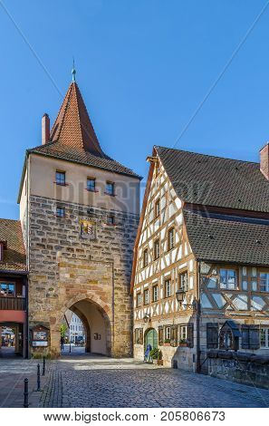 Tower with gate in Lauf an der Pegnitz Germany