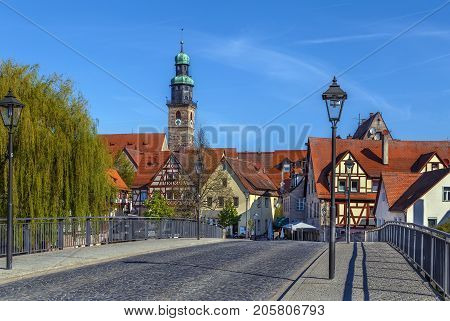 View of Lauf an der Pegnitz from bridge Germany