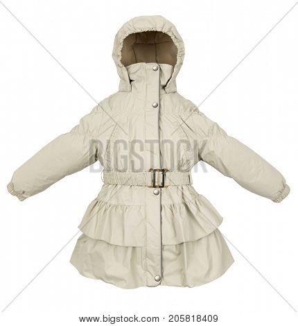 Women winter jacket isolated on white background.