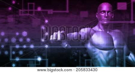 Cloud Security Network with Automated Detection Software 3D Illustration Render