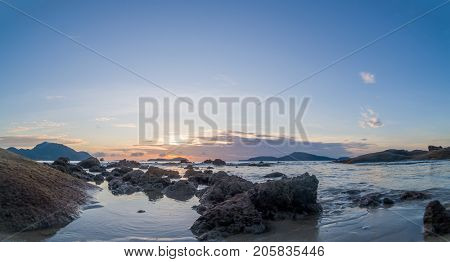 Laem Ka beach in Phuket Thailand at sunrise