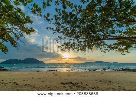 Laem Ka beach in Phuket Thailand at sunrise