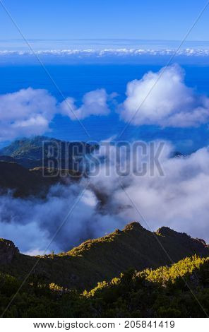 Hiking Pico Ruivo and Pico do Arierio - Madeira Portugal - travel background