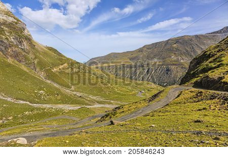 Image of the road to the glacial Circus of Troumouse one of the largest from the Europe.