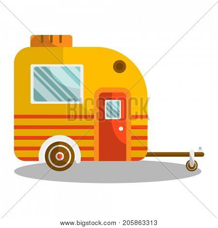 Camper trail of camper bus of van.