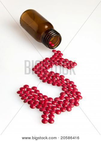 Piller i form af en Dollar Symbol
