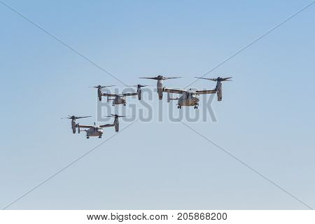 Bell Boeing Mv-22 Osprey Performing At The Miramar Air Show