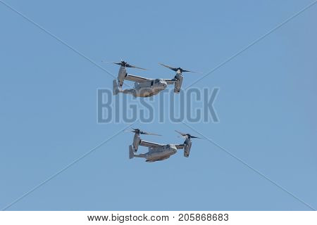 Bell Boeing Mv-22 Osprey Performing At The Miramar Air Show