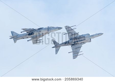 Boeing Av-8B Harrier Ii Performing At The Miramar Air Show