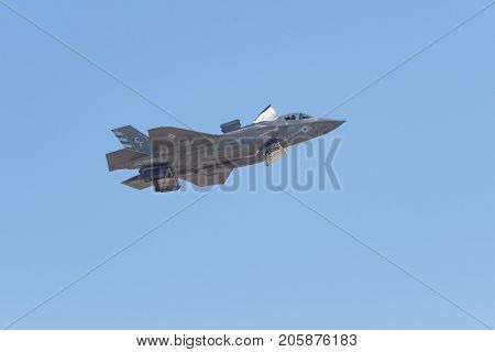 Lockheed Martin F-35B Lightning Us Marine Corps Performing At The Miramar Air Show