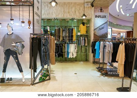 BUSAN, SOUTH KOREA - MAY 28, 2017: Influx store at Lotte Department Store