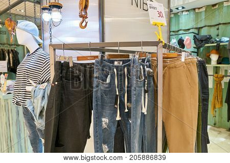 BUSAN, SOUTH KOREA - MAY 28, 2017: Influx store at Lotte Department Store