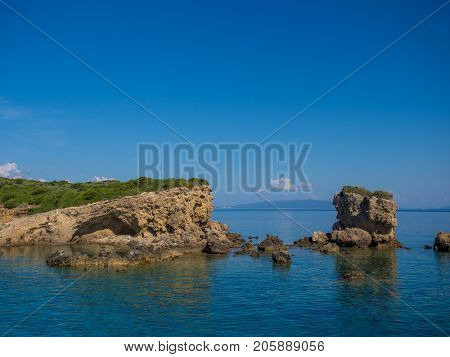 Small island around Lefkas in Greece