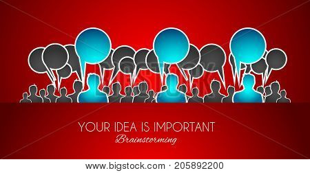 Brainstorming concepual image with hand drawn business doodle background and infographic elements.