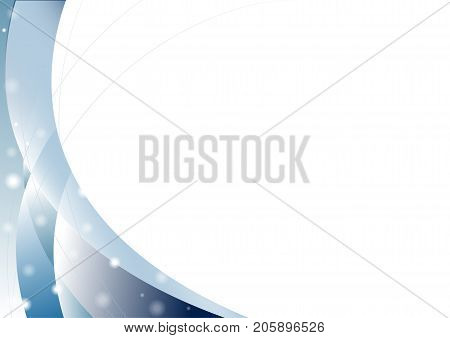 Abstract blue curve overlap on white background with soft lights Vector illustration