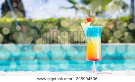 Glass Of Rainbow Cocktail
