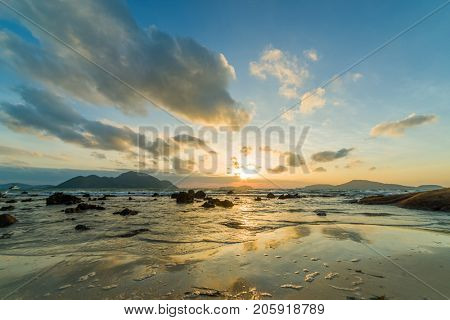 Laem Ka beach in Phuket Thailand at sunrise