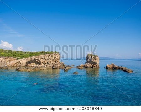 Small island around Lefkas in Greece