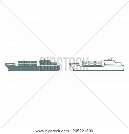 Merchant Ship It Is Black Icon .