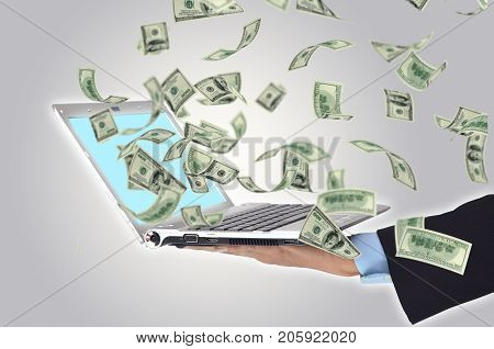 The concept of using internet to make a fortune of money. Successful E-Business.