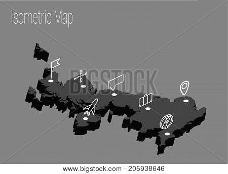Map United Kingdoml isometric concept. 3d flat illustration of Map United Kingdom.