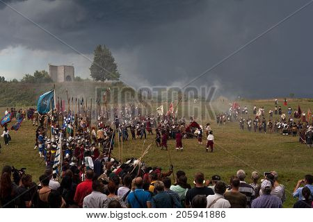 PALMANOVA ITALY - SEPTEMBER 03: Historical Groups dressed in ancient clothes during the historical Reenactment a.d. 1615 on September 03 2017