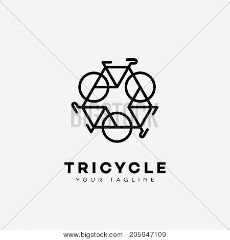 Tricycle logo, label template design. Vector illustration.