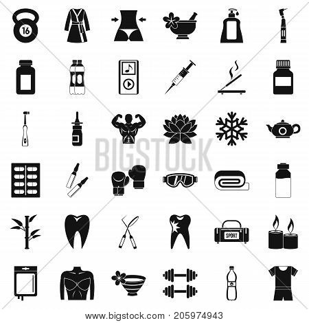 Activity icons set. Simple style of 36 activity vector icons for web isolated on white background