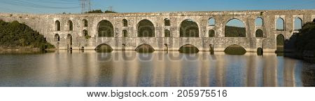 The Maglova Aqueduct built by Master Ottoman Architect Sinan Istanbul Turkey