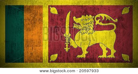 Forvitret Flag af Sri Lanka, stof tekstureret