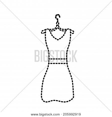 dotted shape woman dress casual design style vector illustration