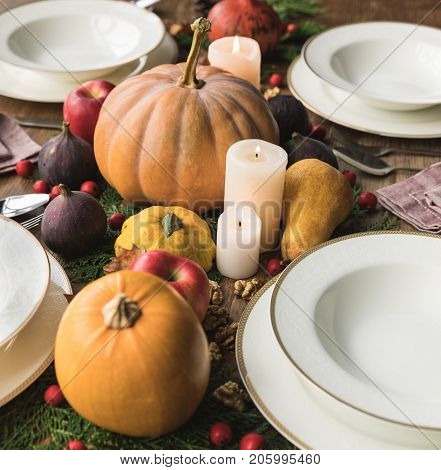 Served Table And Vegetables