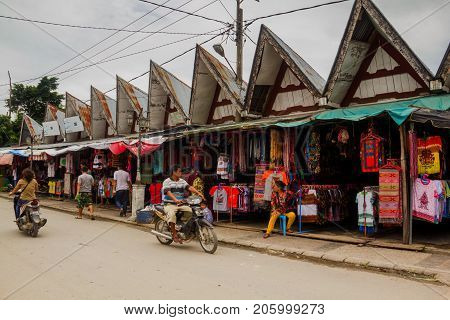 MEDAN, INDONESIA - SEPTEMBER 16,2017 : The Souvenirs of Medan Sold in the Market in Samosir Island, Medan, Indonesia