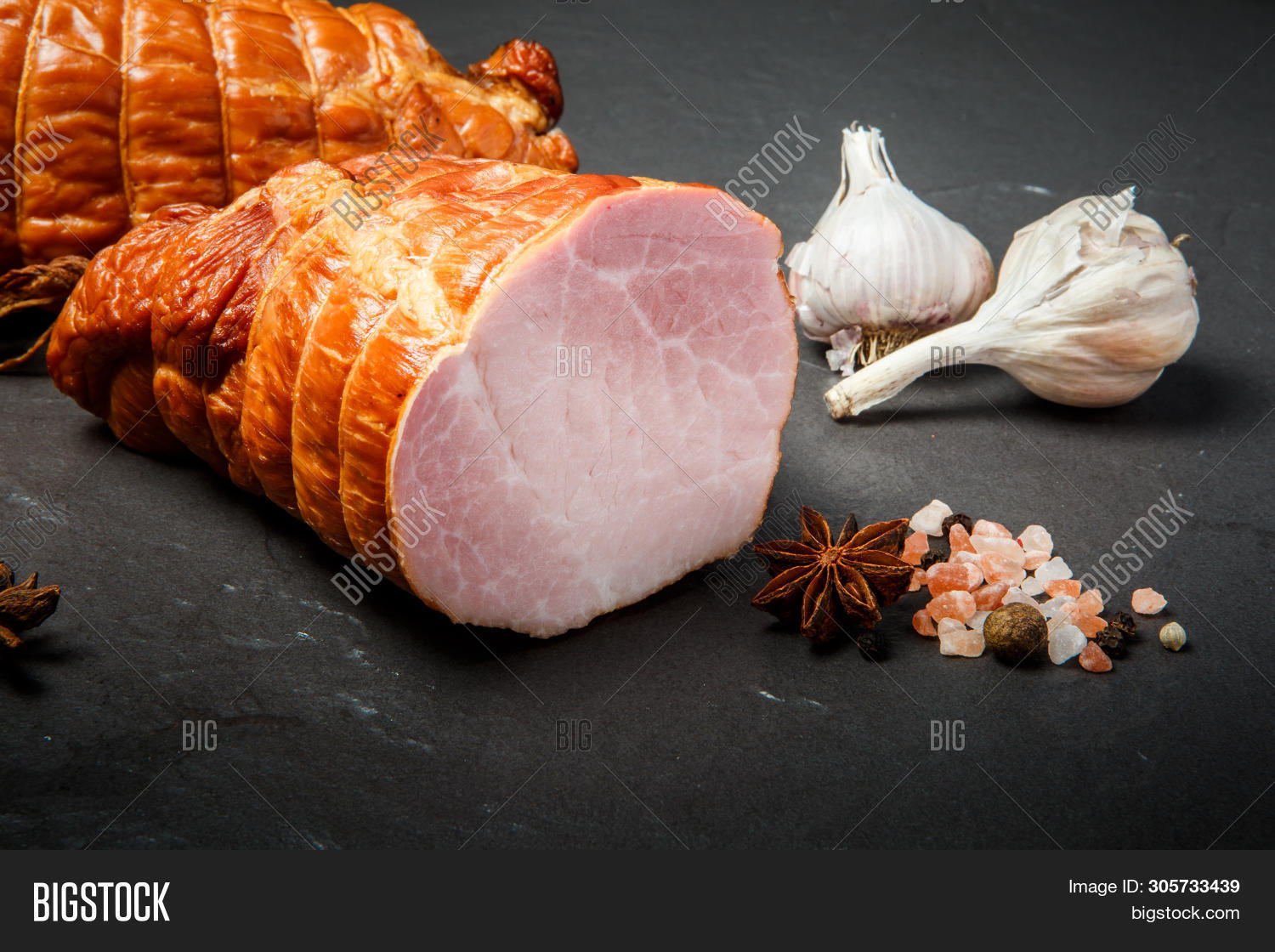 Two Pieces Smoked Ham Image & Photo (Free Trial) Bigstock