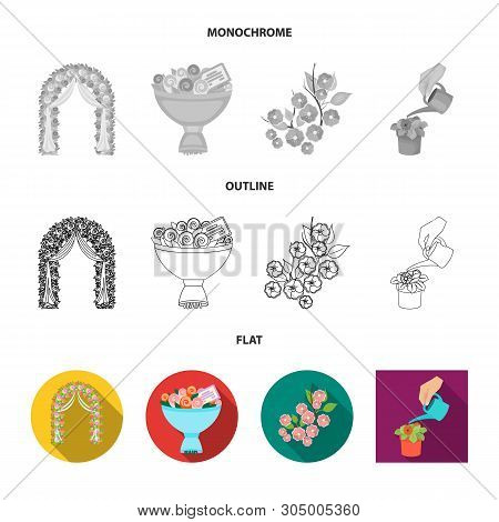 Vector Illustration Of Spring And Wreath Icon. Collection Of Spring And Blossom Vector Icon For Stoc
